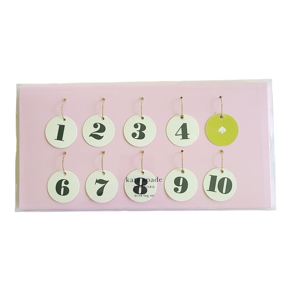 Kate Spade Drink Tag Set of 10 Entertaining Hostess Gift Wine Charms
